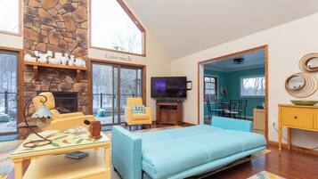 TV connectée, lecteur de DVD, livres, vidéothèque