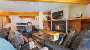 TV, fireplace, DVD player, stereo