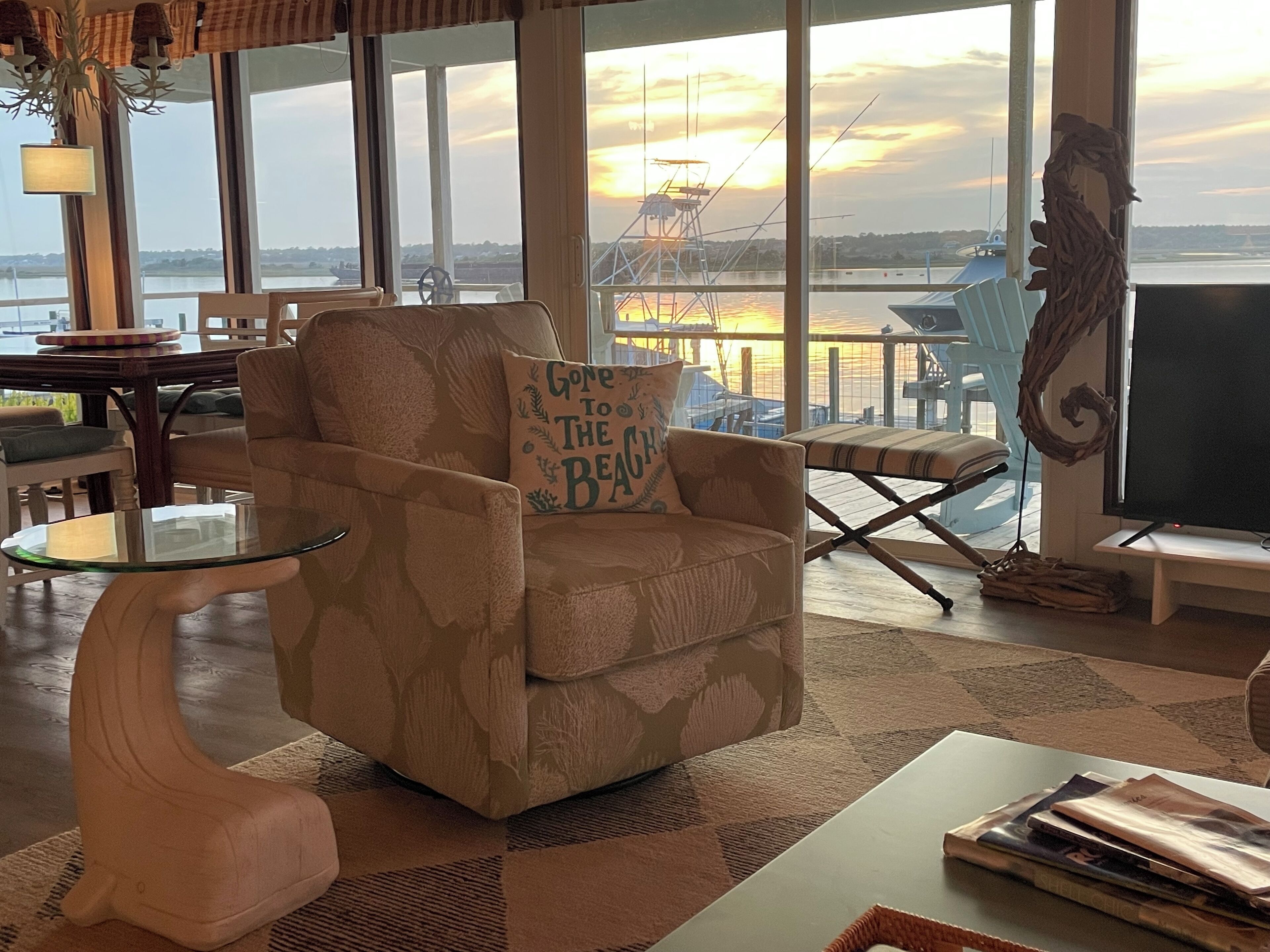 Sunset hour... sit back and just enjoy from the inside or porch! 🌅