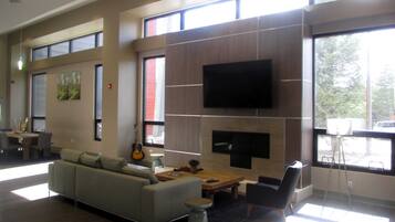 Smart TV, fireplace, printers