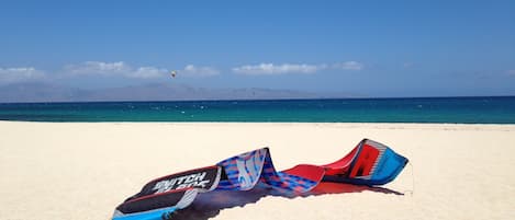 On the beach, beach towels