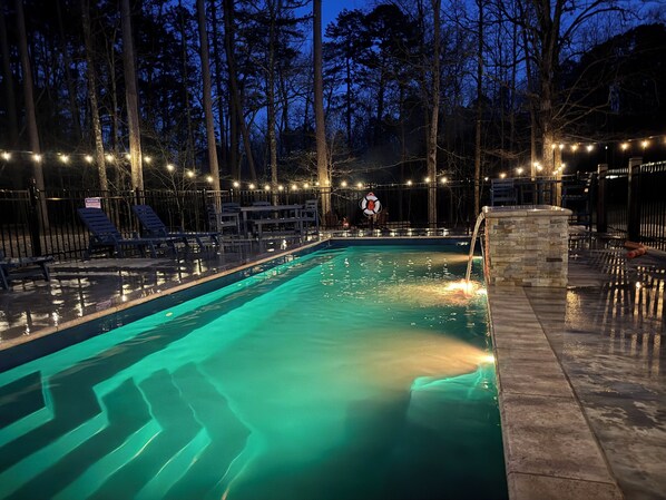 Piscine extérieure, piscine chauffée