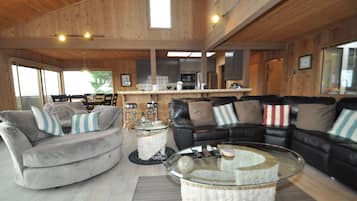 TV, fireplace, video games, DVD player
