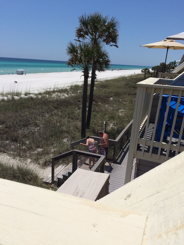 walk down stairs to your beach
