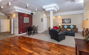 TV, fireplace - High-end Downtown Yakima Condo in Historic Building, Walk to Food and Drink  (Yakima)