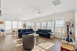 Flat-screen TV, DVD player