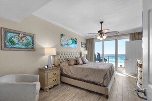 2 bedrooms, memory foam beds, desk, iron/ironing board