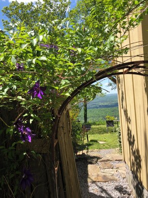 A wooden archway with a view of a green landscape and a clear sky. - Breathtaking Views From Any Room With Great Rates (MENTONE)