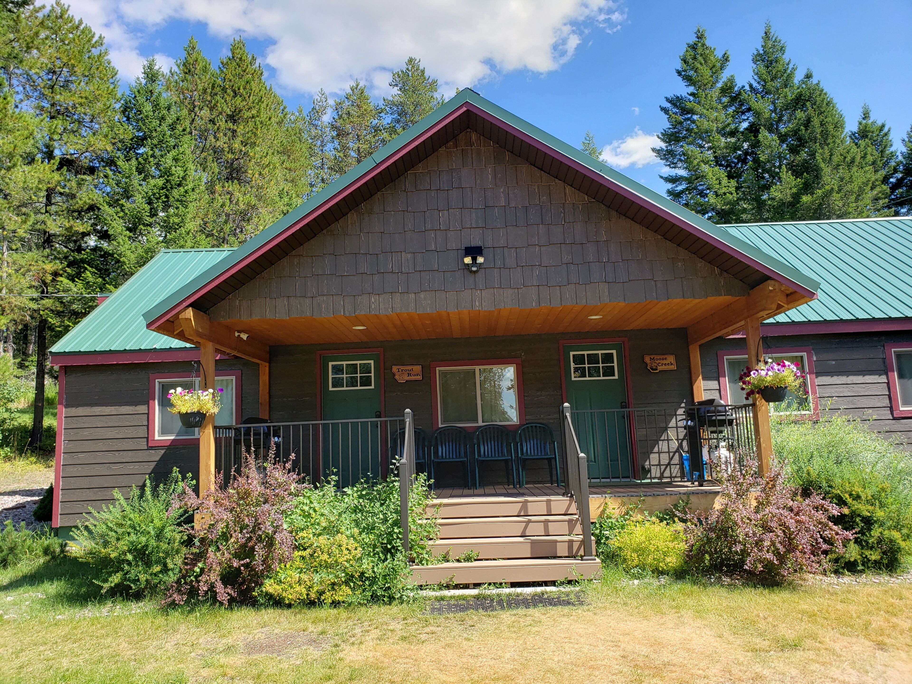 Front deck of Trout and Moose cabins