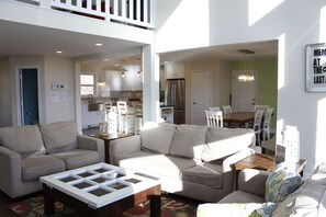 Smart TV, fireplace, video games, DVD player