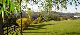 Palvelijoiden mökki 600 hehtaarin hevos / karjatila-alueella