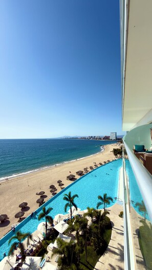 On the beach, sun-loungers, beach towels - PENINSULA BEACHFRONT 3,300 SQ FT 4BR BR. PANORAMIC VIEW, STEPS TO SAND. 🏖️ (puerto vallarta)