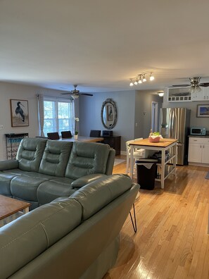 Smart TV, DVD player, books, video library