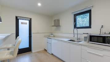 Fridge, microwave, coffee/tea maker