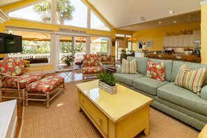 Smart TV, fireplace, DVD player, books