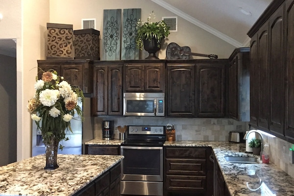 Kitchen is ideal for gatherings and preparing group meals