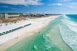 On the beach, sun loungers -  30A Retreat- Avail- Winter Renters- Dec, Jan or Feb 3000 Walk to Public Beach!! (Seagrove Beach)