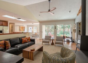 Smart TV, DVD player, books, video library