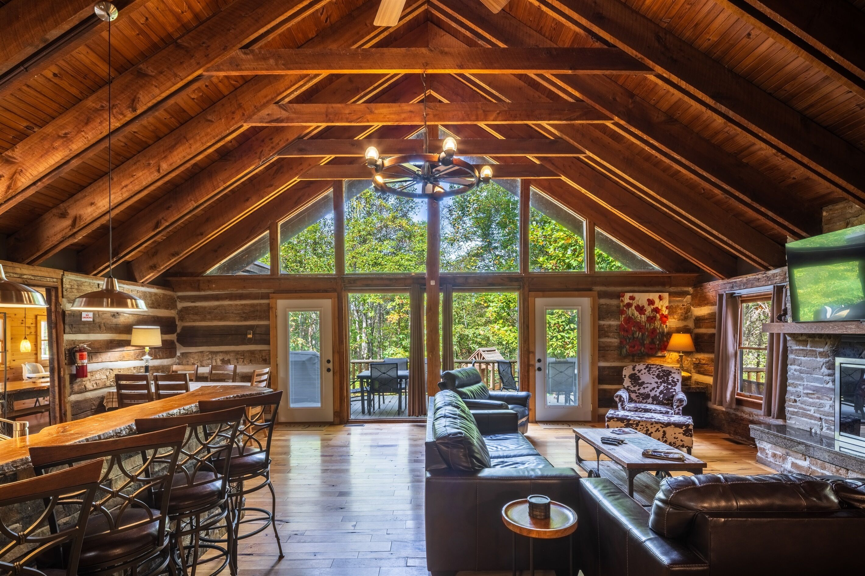 Smart TV, fireplace, video games