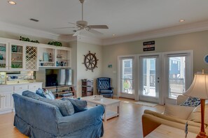 Flat-screen TV, DVD player
