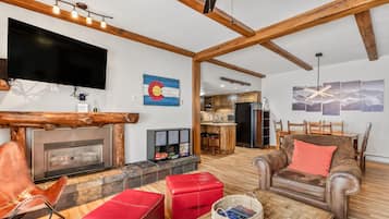 TV, fireplace, ping pong