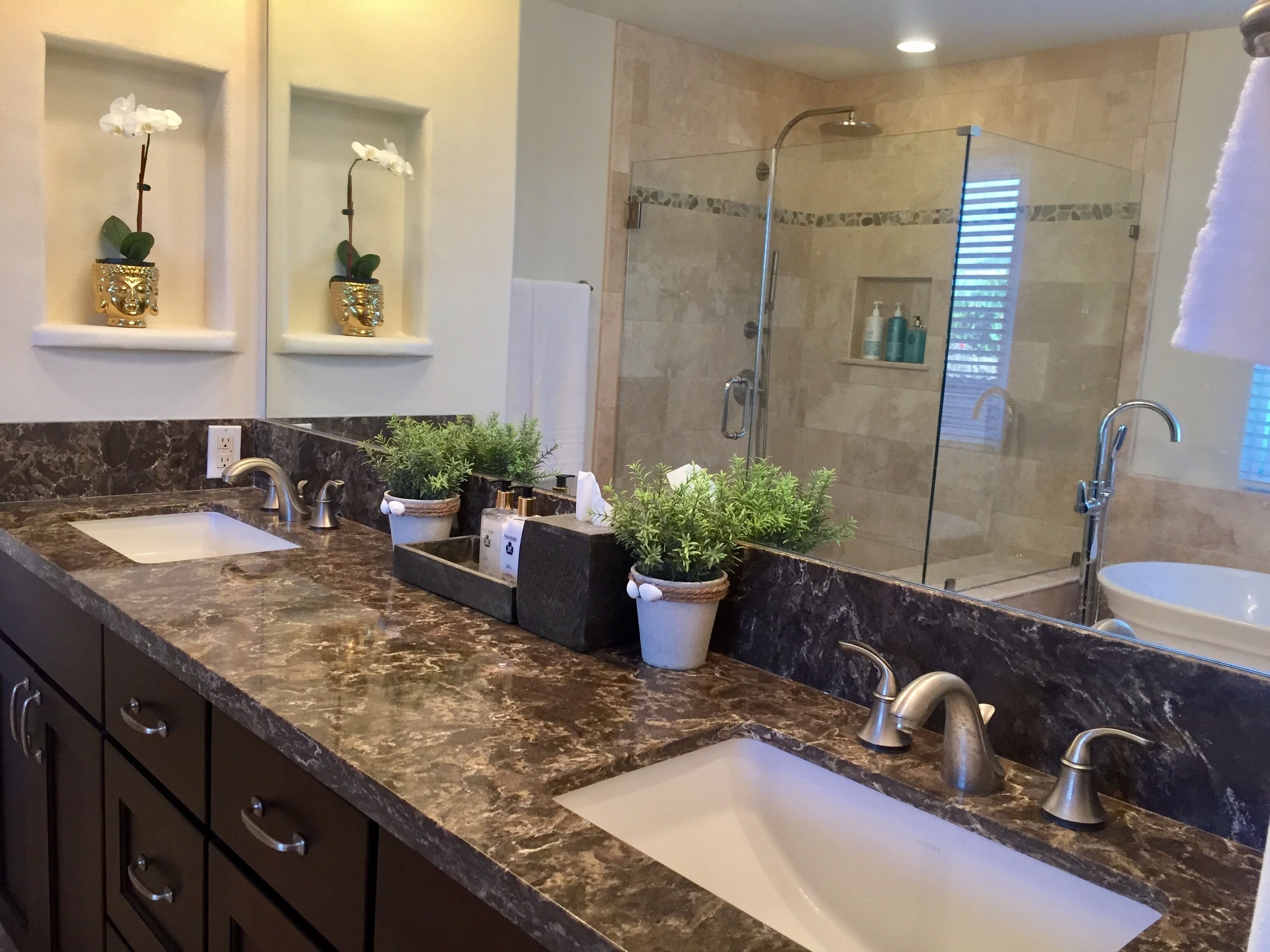 Bathtub, hair dryer, towels, soap