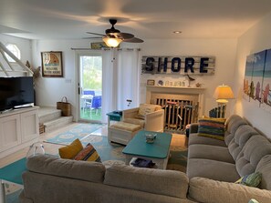 Televisión, reproductor de DVD y libros 