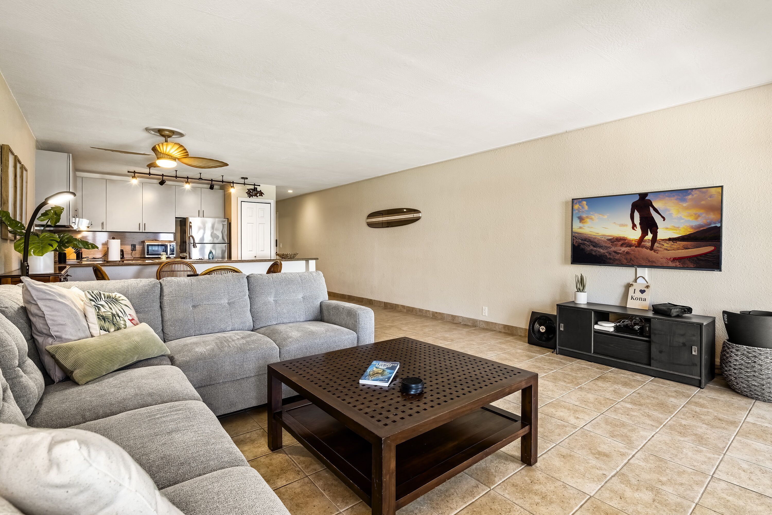 Smart TV, books, stereo