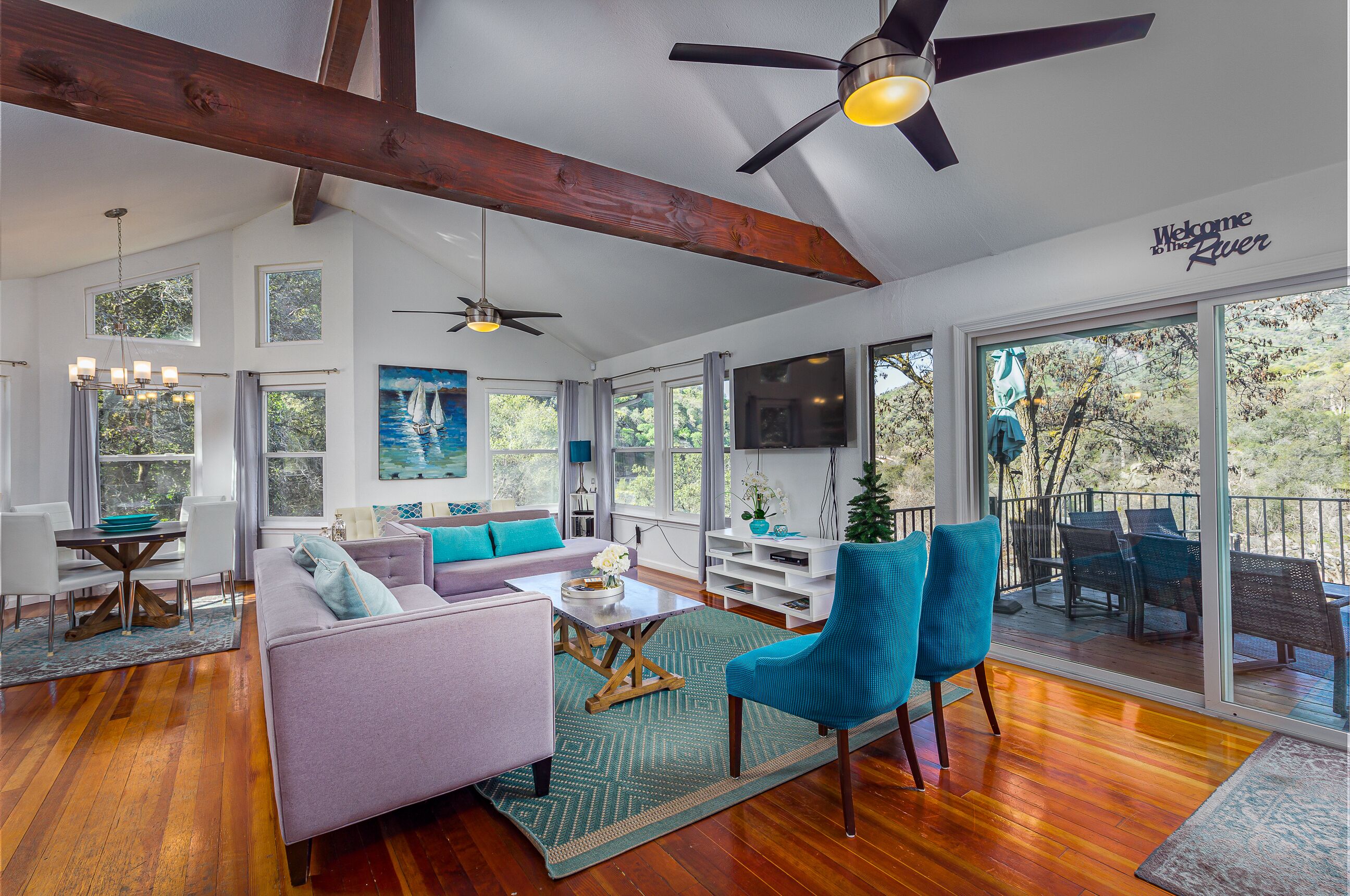 Smart TV, video games, DVD player, foosball