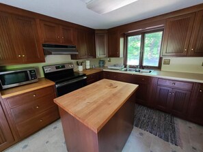 Fridge, microwave, oven, stovetop - River Ranch Rental - Cabin in the woods--fishing, relaxation, wildlife, river (Irons)
