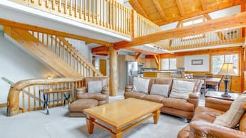 Smart TV, fireplace, video games, DVD player