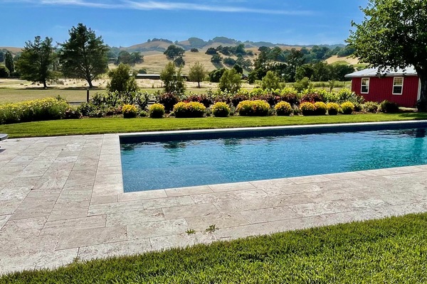 The hill views from the expansive 20'x40' pool deck takes all your stress away