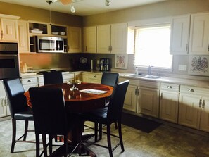 Fridge, microwave, oven, stovetop - Walnut Place a Charming Home in Historic Valley Junction area of West Des Moines (West Des Moines)