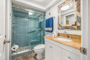 Ensemble douche/baignoire, sèche-cheveux, serviettes fournies, shampoing