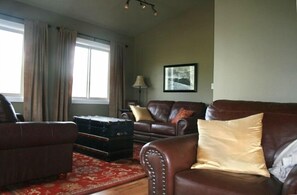 テレビ、暖炉、DVD プレーヤー