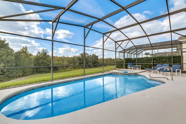 Outdoor pool, a heated pool