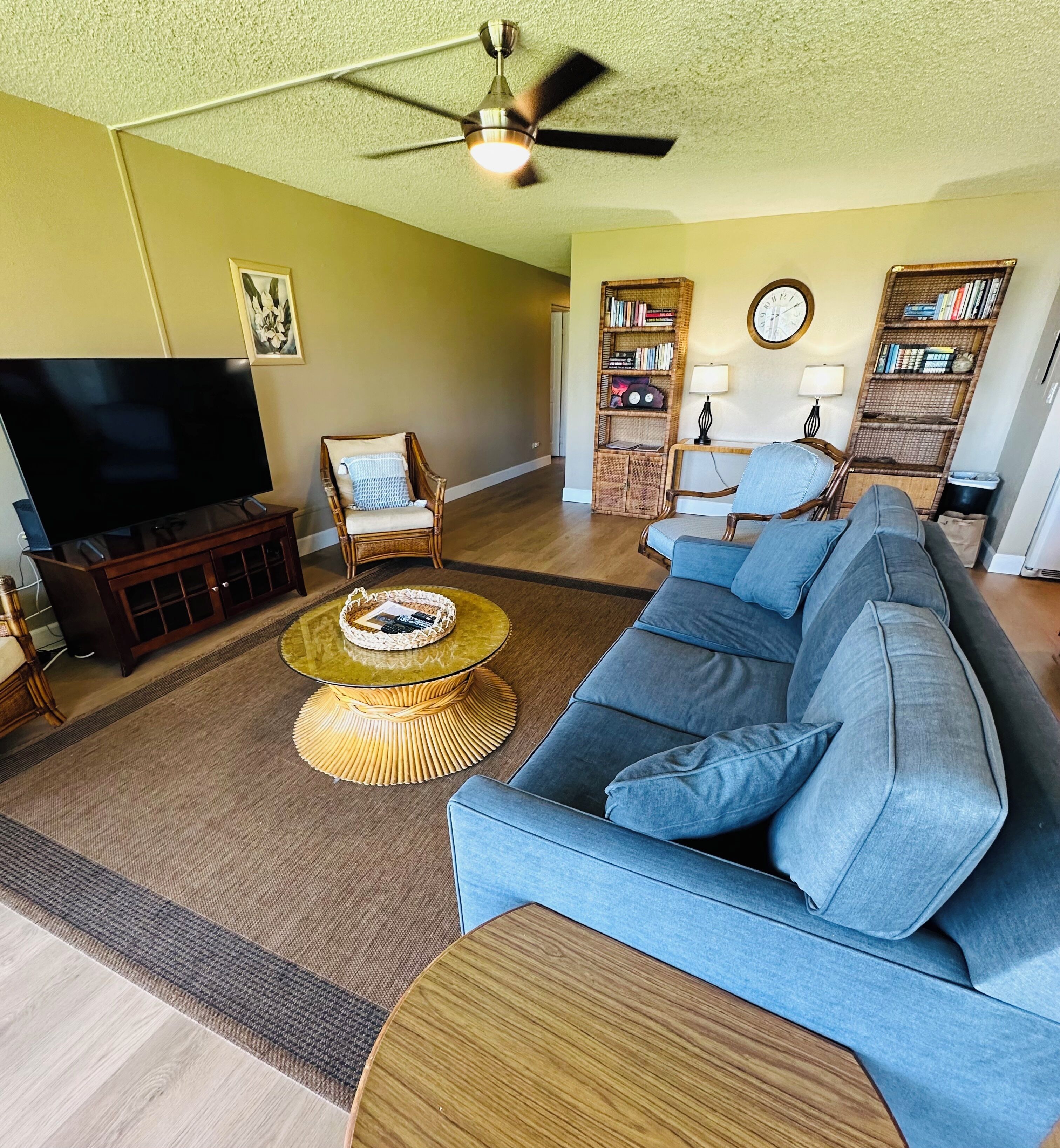 Smart TV, DVD player, books