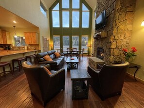 Télévision, cheminée