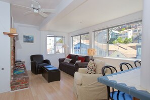 TV, DVD player, books