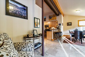 Smart TV, DVD player, books, music library