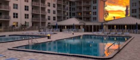 Outdoor pool, a heated pool