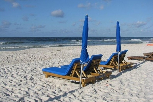 Chairs are available for rent through a separate onsite beach rental company.