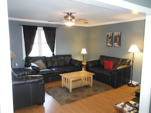 Smart TV, DVD player, books, music library