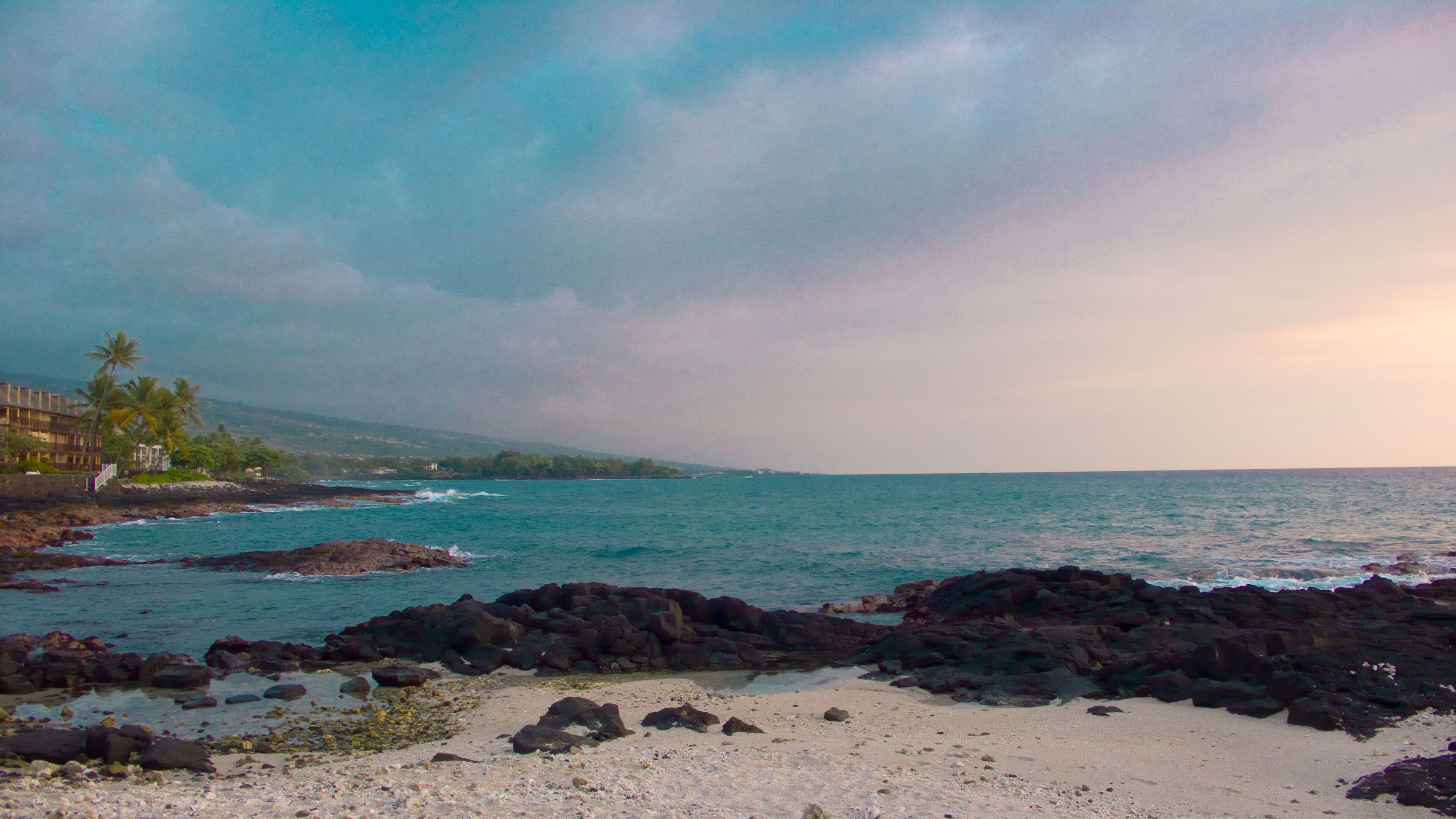 On the beach, sun loungers, beach towels