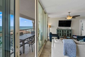 TV, DVD player - Waves, Views & BBQ โ 3BR Beachfront Getaway w/ Huge Balcony & Grill (Pensacola Beach)