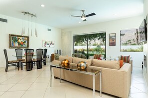 TV, fireplace, offices