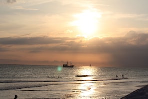 En la playa