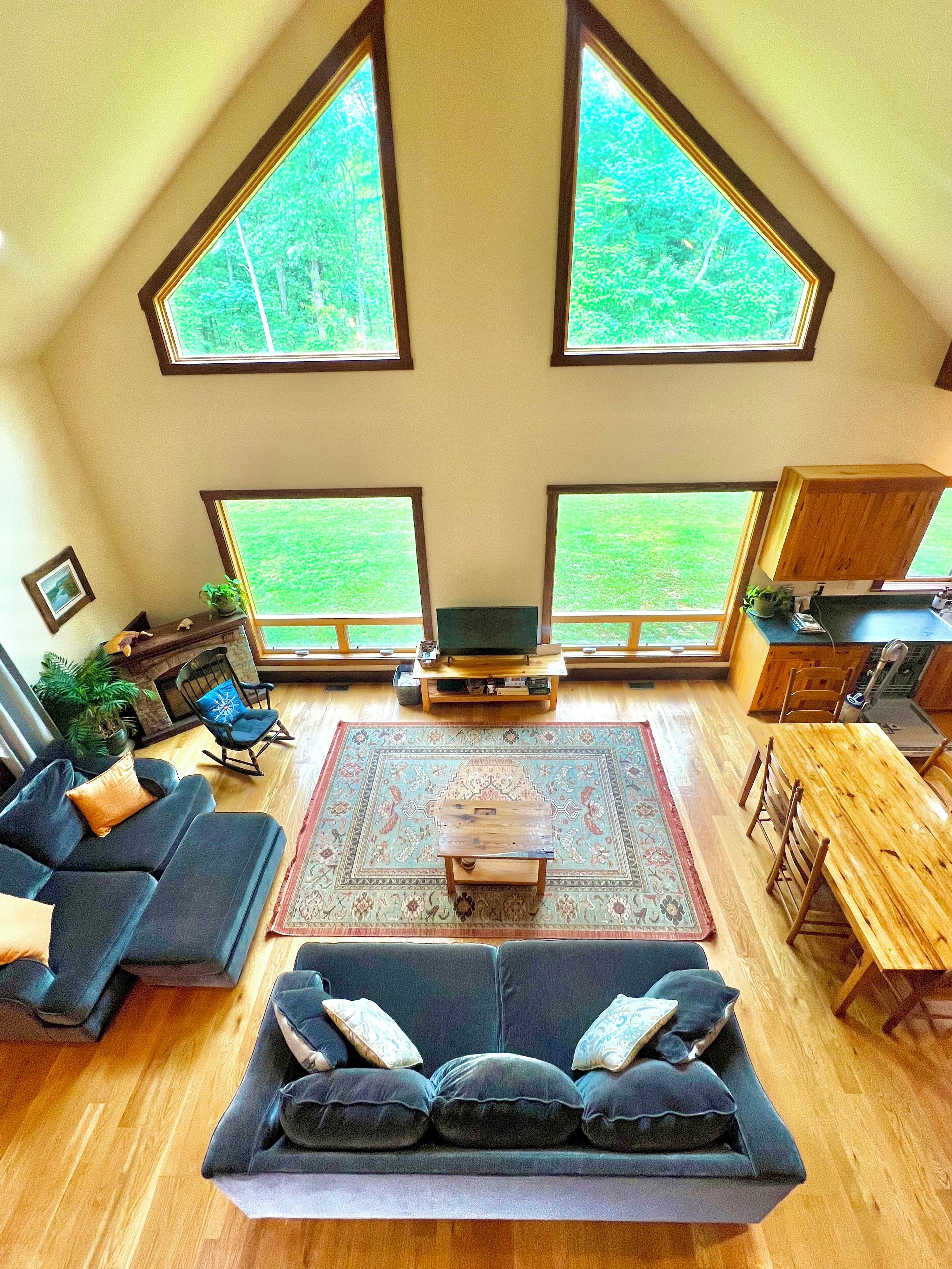 Smart TV, fireplace, DVD player, video library