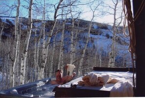 Outdoor spa tub - Above it All - Highest rental house on the hill! (Snowmass Village)