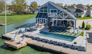 Outdoor pool, a heated pool - Lake front 4-bedroom vacation home with pool and tiki bar! (St Marys)